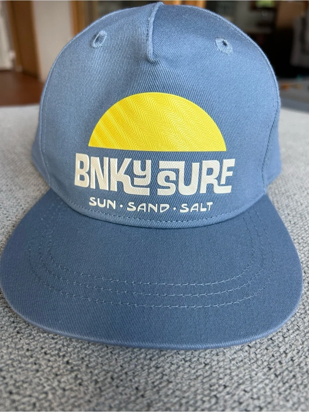 Kids Blue Snapback Hat with Yellow Sun Logo Binky Bro